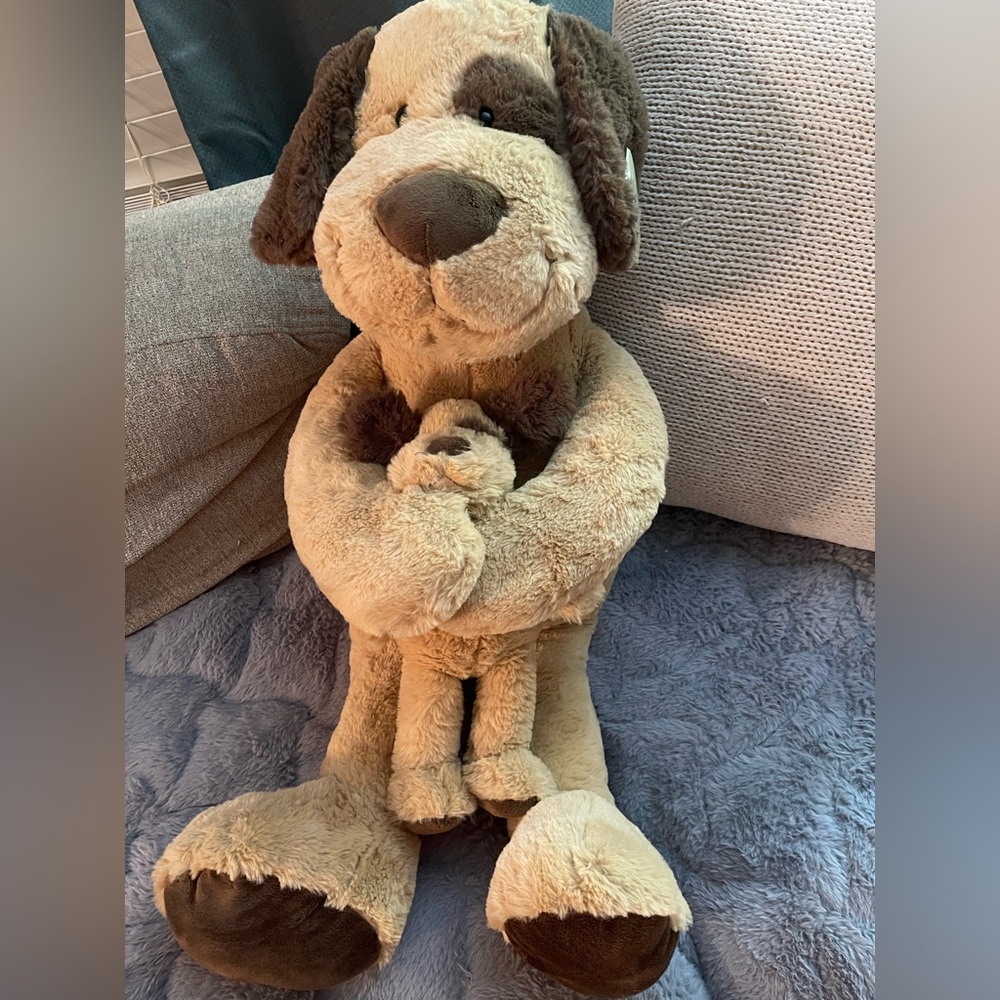 NWT Mommy & Baby Stuffed Dogs 31”x13” out flat.  19” tall x 13” wide sitting up